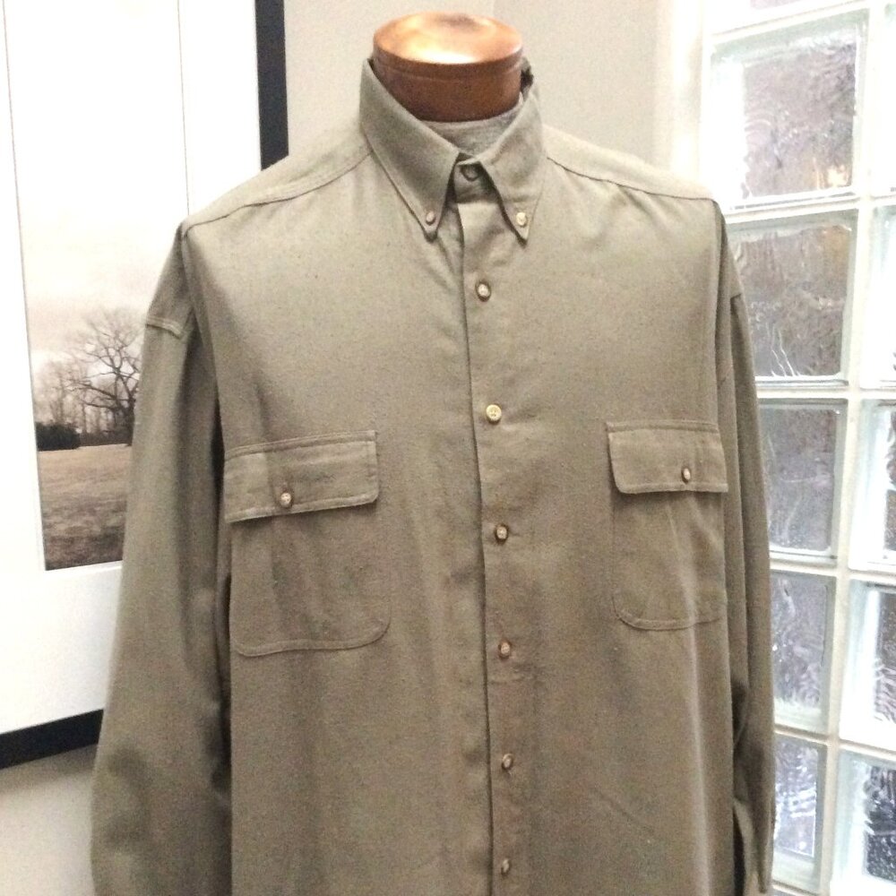 STRUCTURE Men's Silk Dress Shirt Size XL Long Sleeve